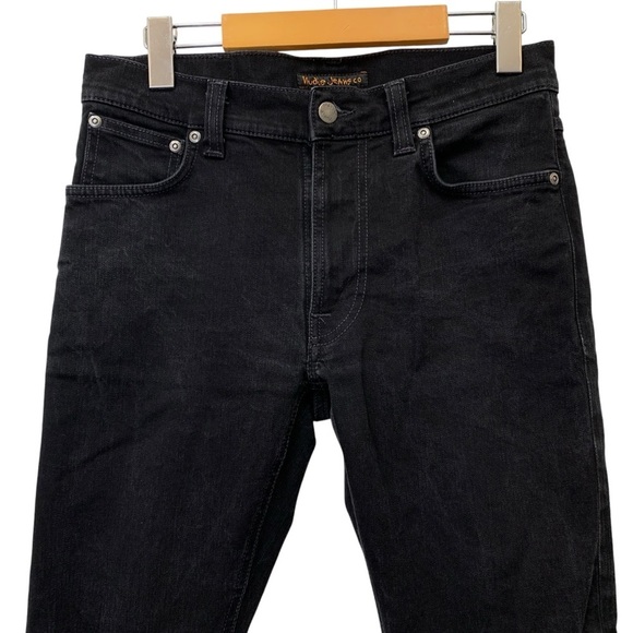 Nudie Jeans Womens 30x27 Black Skinny Lean Dean Made in Italy Midrise - Picture 3 of 8